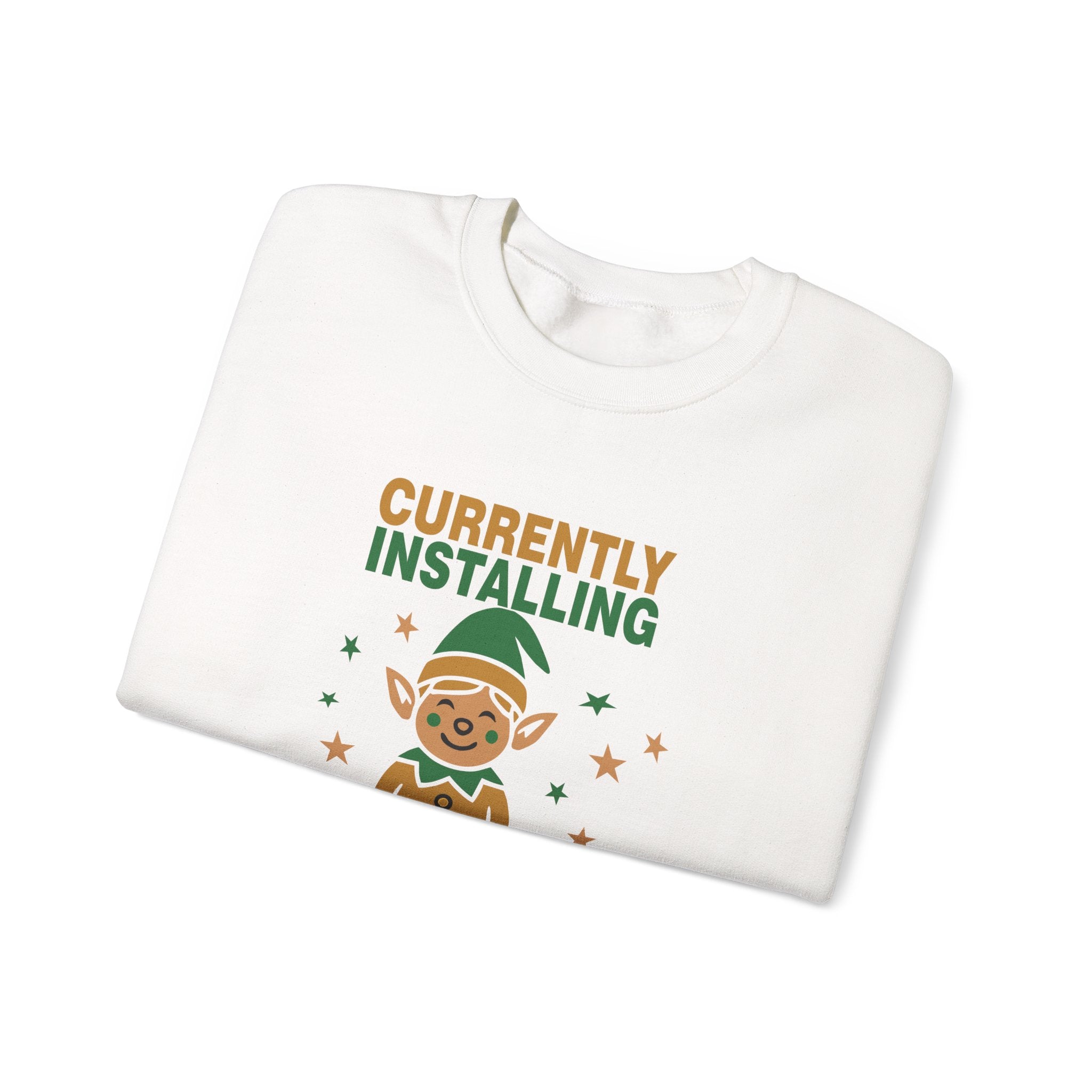 Crewneck Sweatshirt Currently Installing Festive Updates Elf Holiday Graphic