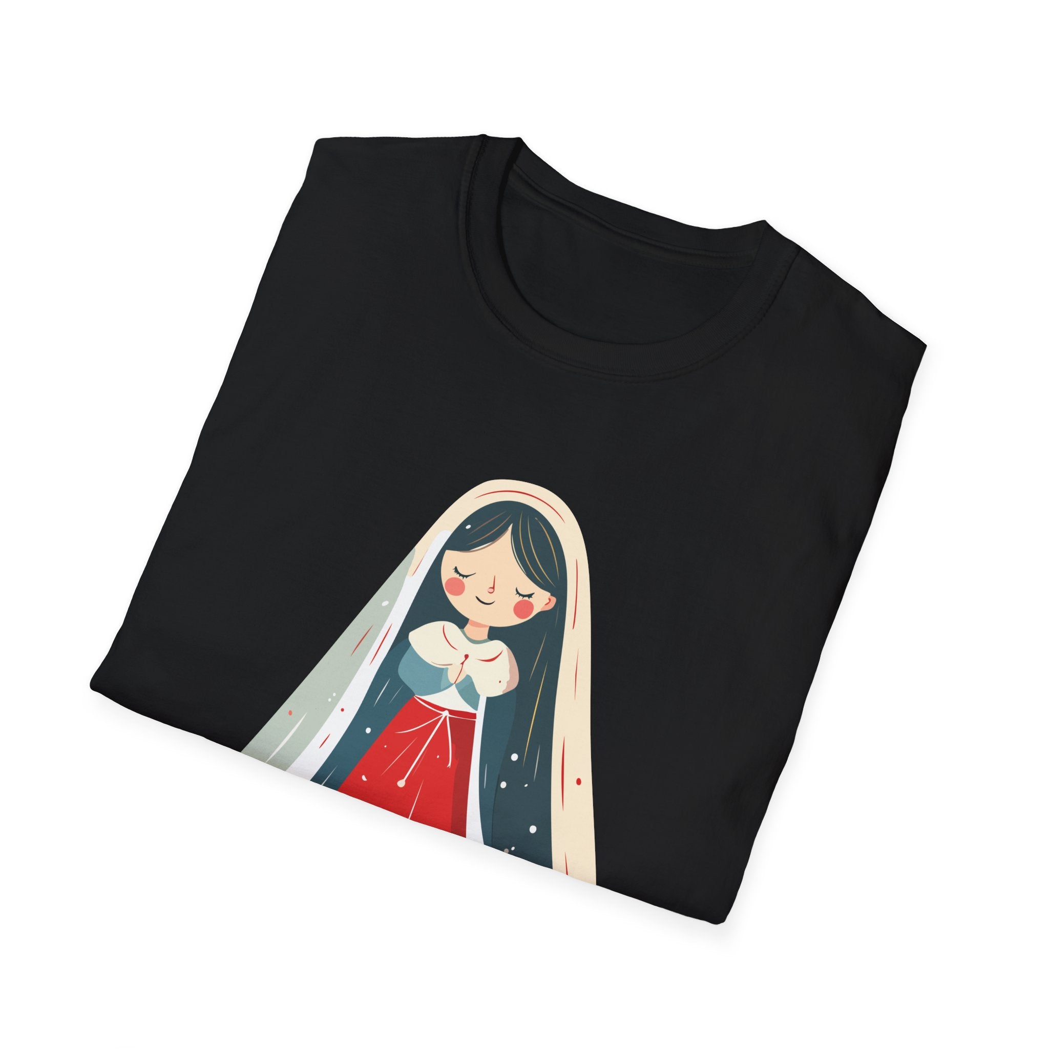 Virgin Mary Illustration T-Shirt — Cute Nativity Tee