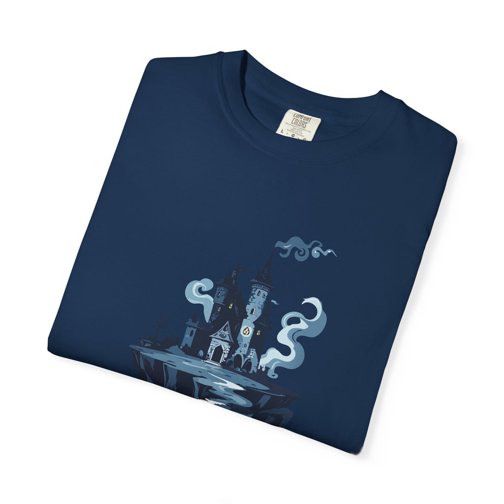 Floating Haunted Castle T‑Shirt Spooky Gothic Fantasy Tee