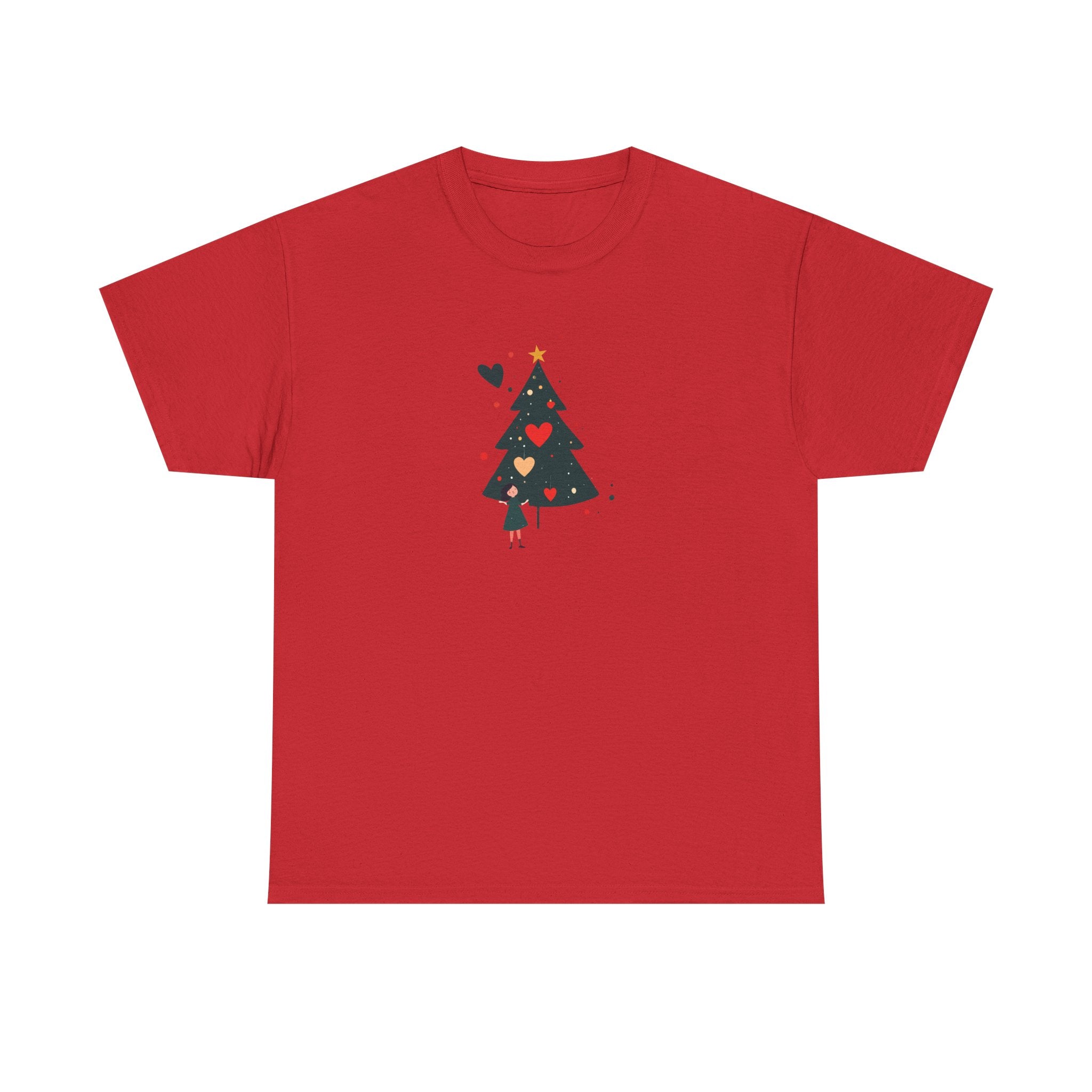 Christmas Tree Tee — Cute Heart Holiday T‑Shirt