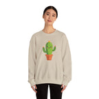 Cute Kawaii Cactus Crewneck Sweatshirt Smiling Potted Cactus Graphic