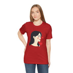 Women’s Portrait Tee with Heart Accents – Cute Kawaii Girl Graphic T-Shirt