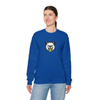 Roaring Hyena Face Graphic Embroidered Crewneck Sweatshirt