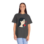 T-Shirt — Minimal Cute Girl Profile with Hearts Graphic