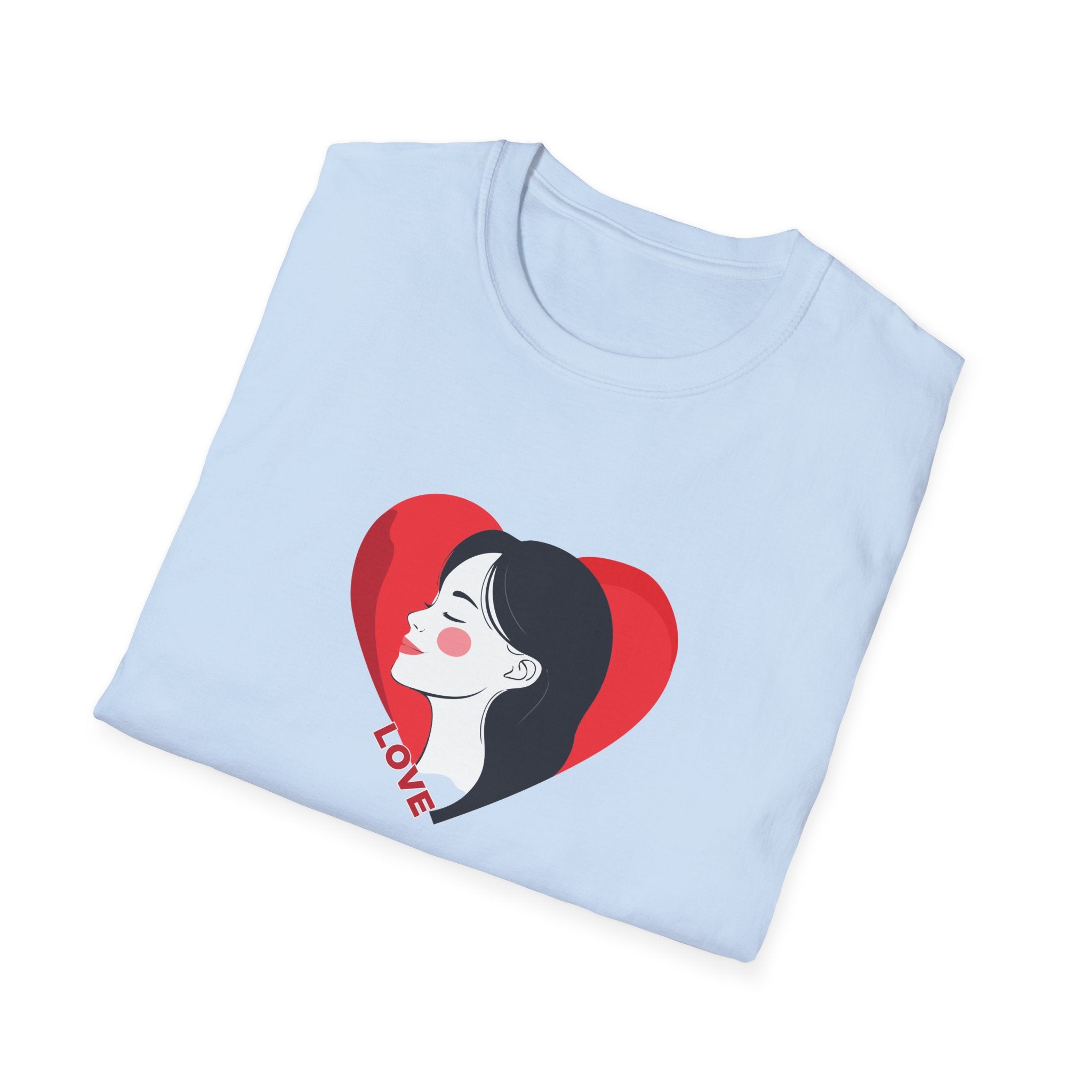 Love Heart Portrait T-Shirt Woman Face Profile