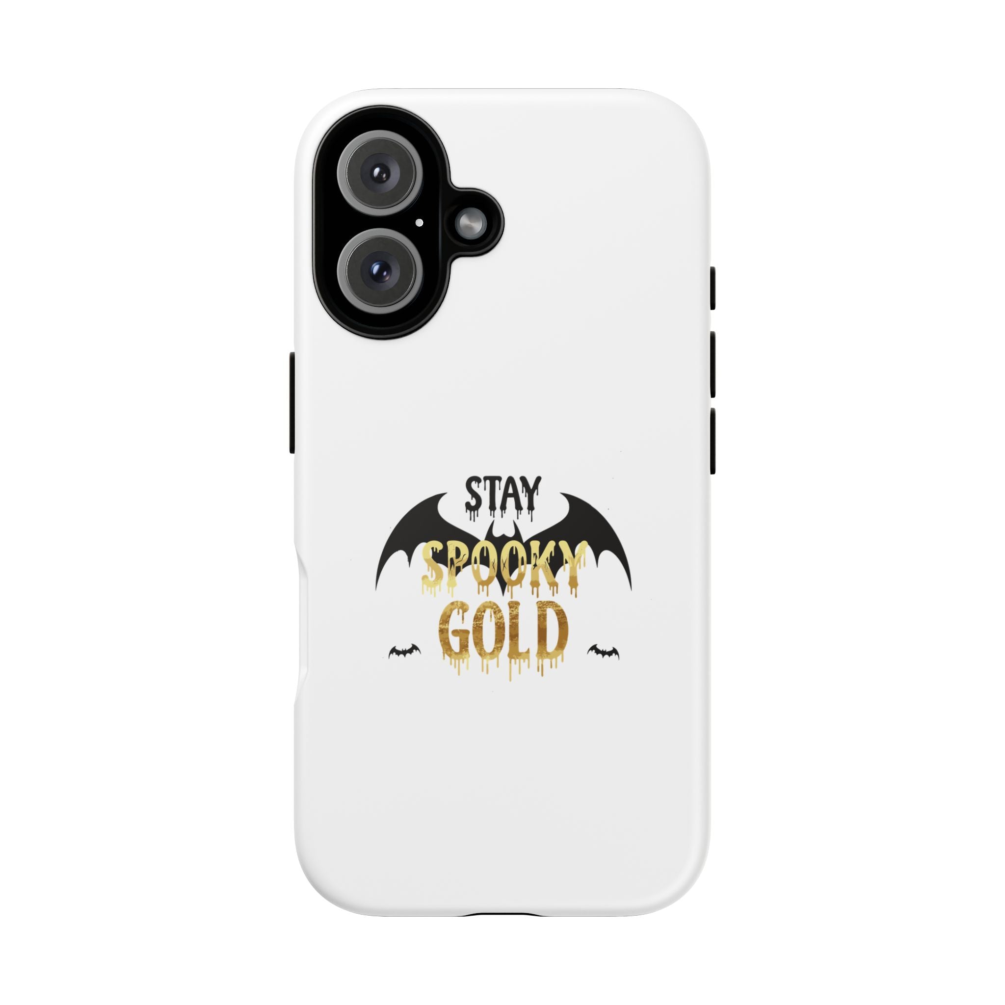 Stay Spooky Gold Phone Case Halloween Bat Design