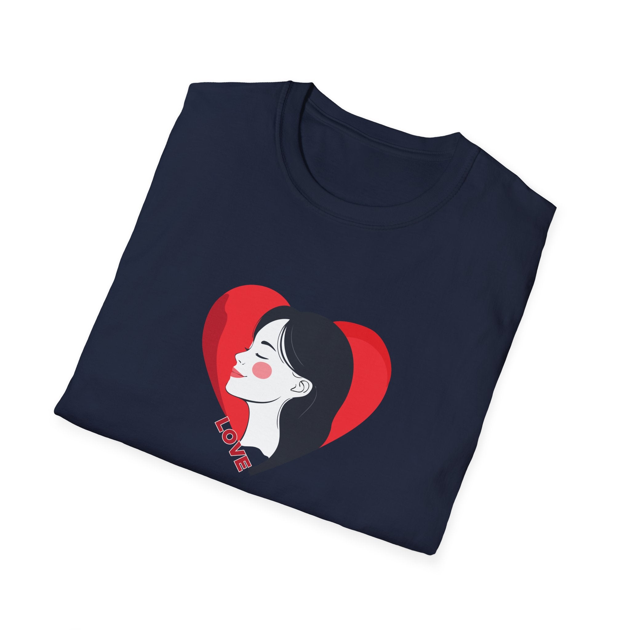 Love Heart Portrait T-Shirt Woman Face Profile