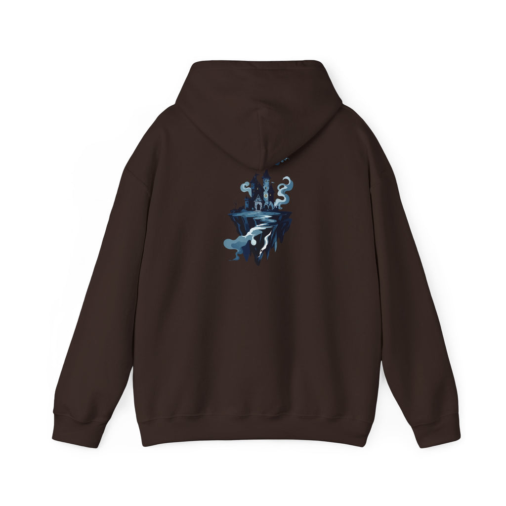 Castle Island Hoodie Floating Gothic Castle Graphic Hooded Sweatshirt