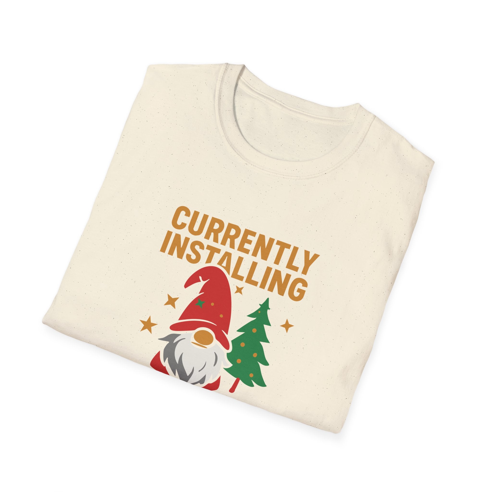 Currently Installing Festive Updates Christmas T-Shirt Holiday Gnome Tee