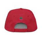 Red cap with 'Print it your way' text on a white background