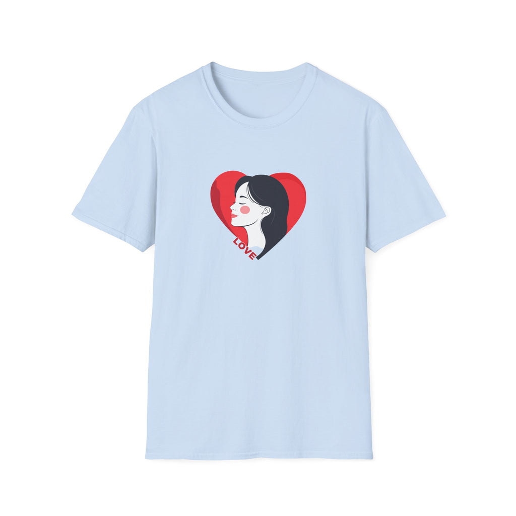 Love Heart Portrait T-Shirt Woman Face Profile
