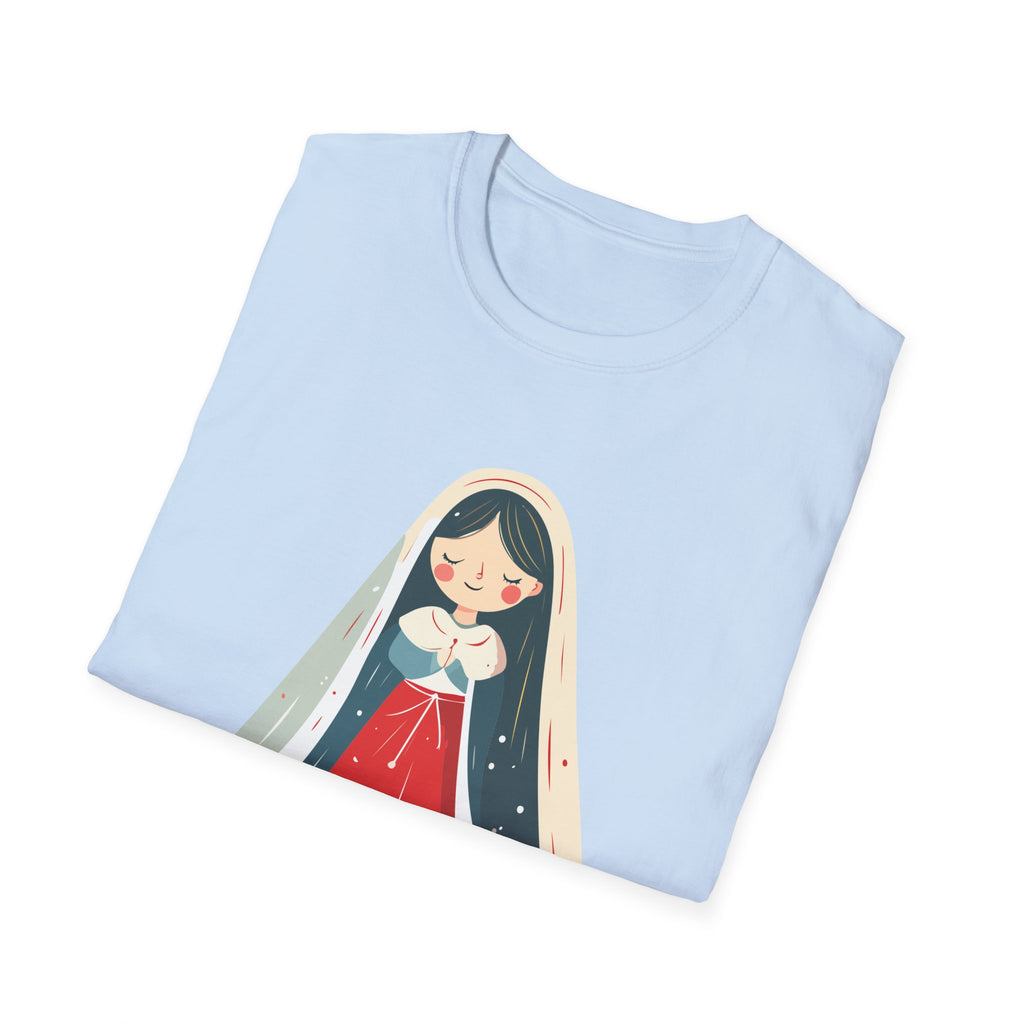Virgin Mary Illustration T-Shirt — Cute Nativity Tee
