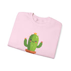 Cute Kawaii Cactus Crewneck Sweatshirt Smiling Potted Cactus Graphic