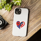 Heart Face Phone Case Red & Blue Abstract Love Design