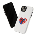 Heart Face Phone Case Red & Blue Abstract Love Design