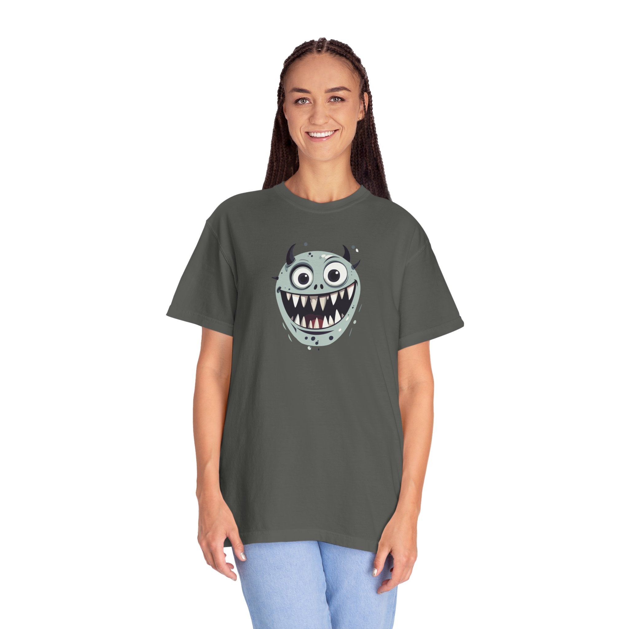 Monster Face T-Shirt Cute Scary Cartoon Graphic Tee