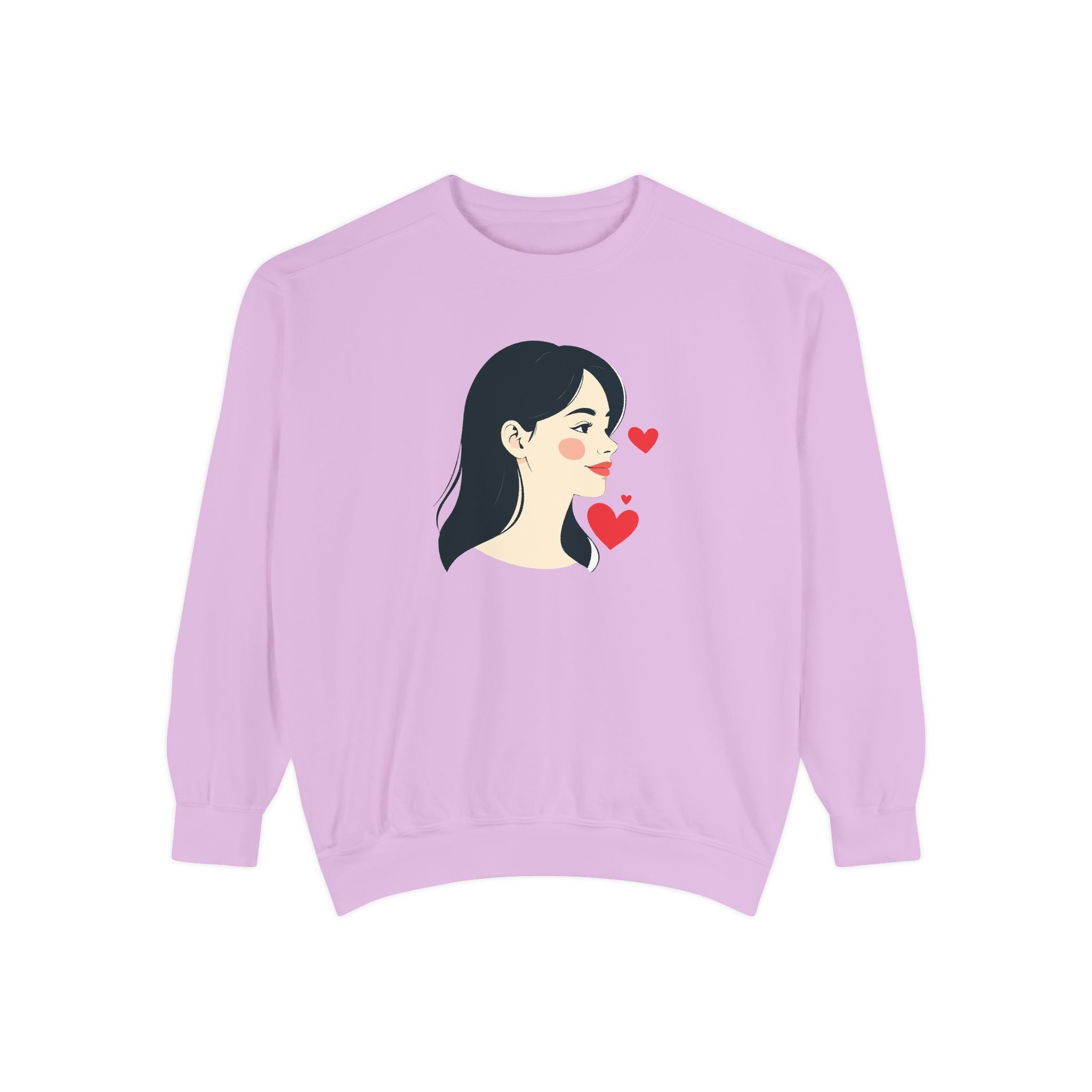 Heart Portrait Sweatshirt Artistic Dual-Face Love Graphic