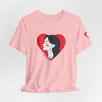 T-Shirt Retro Woman in Heart 'Love' Graphic Tee