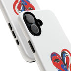 Heart Face Phone Case Red & Blue Abstract Love Design