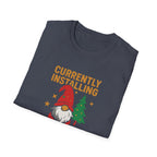 Currently Installing Festive Updates Christmas T-Shirt Holiday Gnome Tee