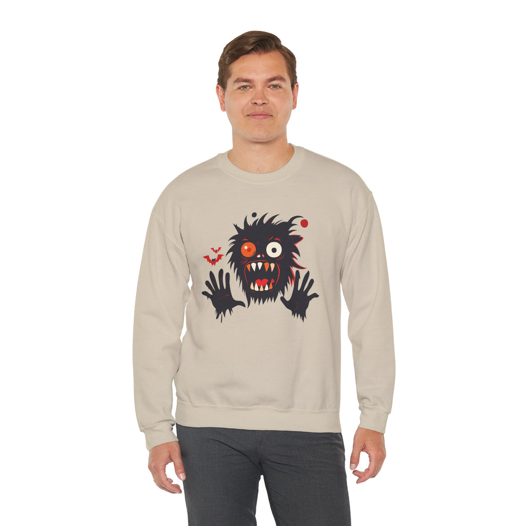 Halloween Monster Crewneck Sweatshirt Spooky Cute Monster Graphic