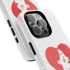 Phone Case — Minimal Heart Portrait Protective Tough Case (Pink Girly Love Design)