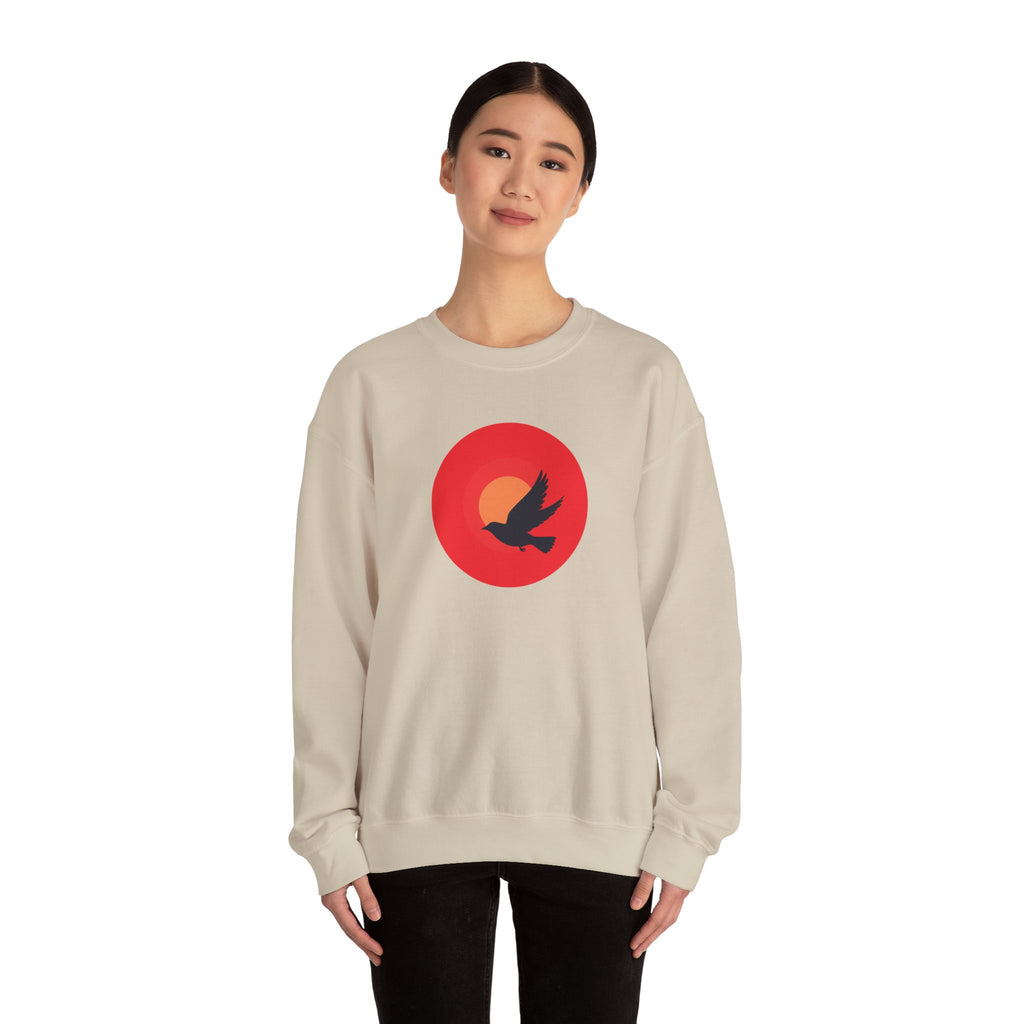 Copy of Bird silhouette sunset Sweatshirt | bird circle sunrise design
