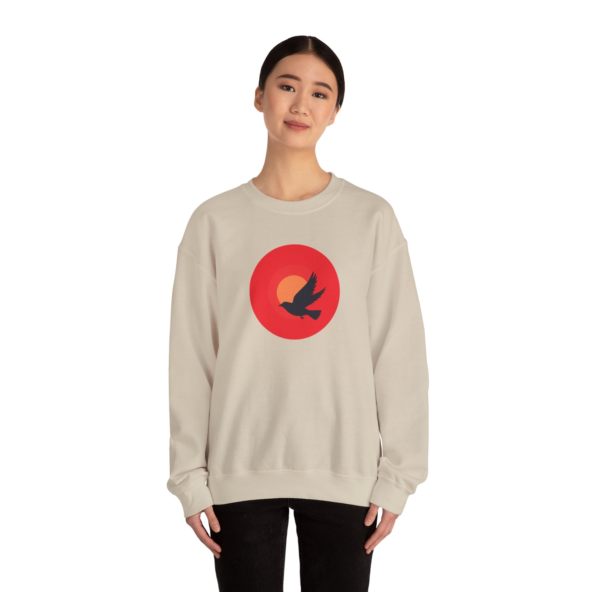 Copy of Bird silhouette sunset Sweatshirt | bird circle sunrise design