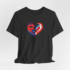 Heart Portrait Tee Romantic Face Heart Graphic T‑Shirt