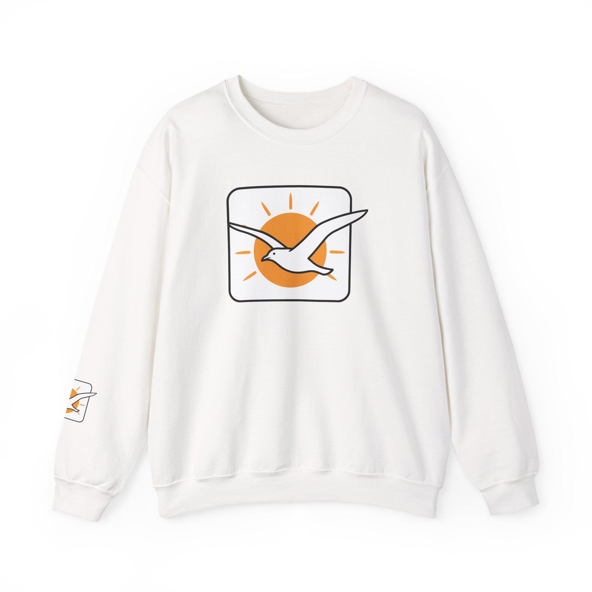 The Daybreak Sun &amp Graphic Seagull Sunrise Crewneck Sweatshirt
