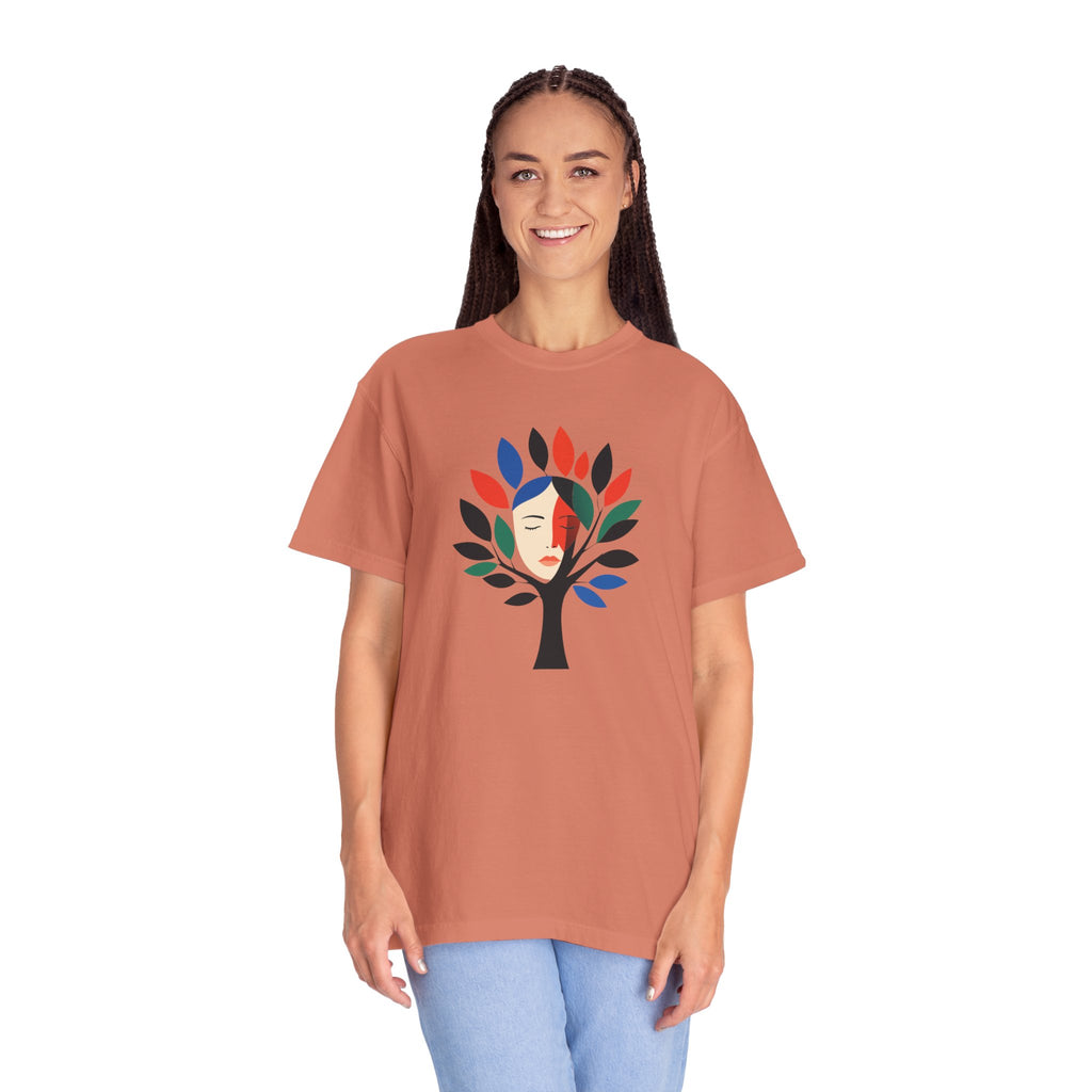 Tree of Faces T-Shirt Colorful Abstract Tree Graphic Tee