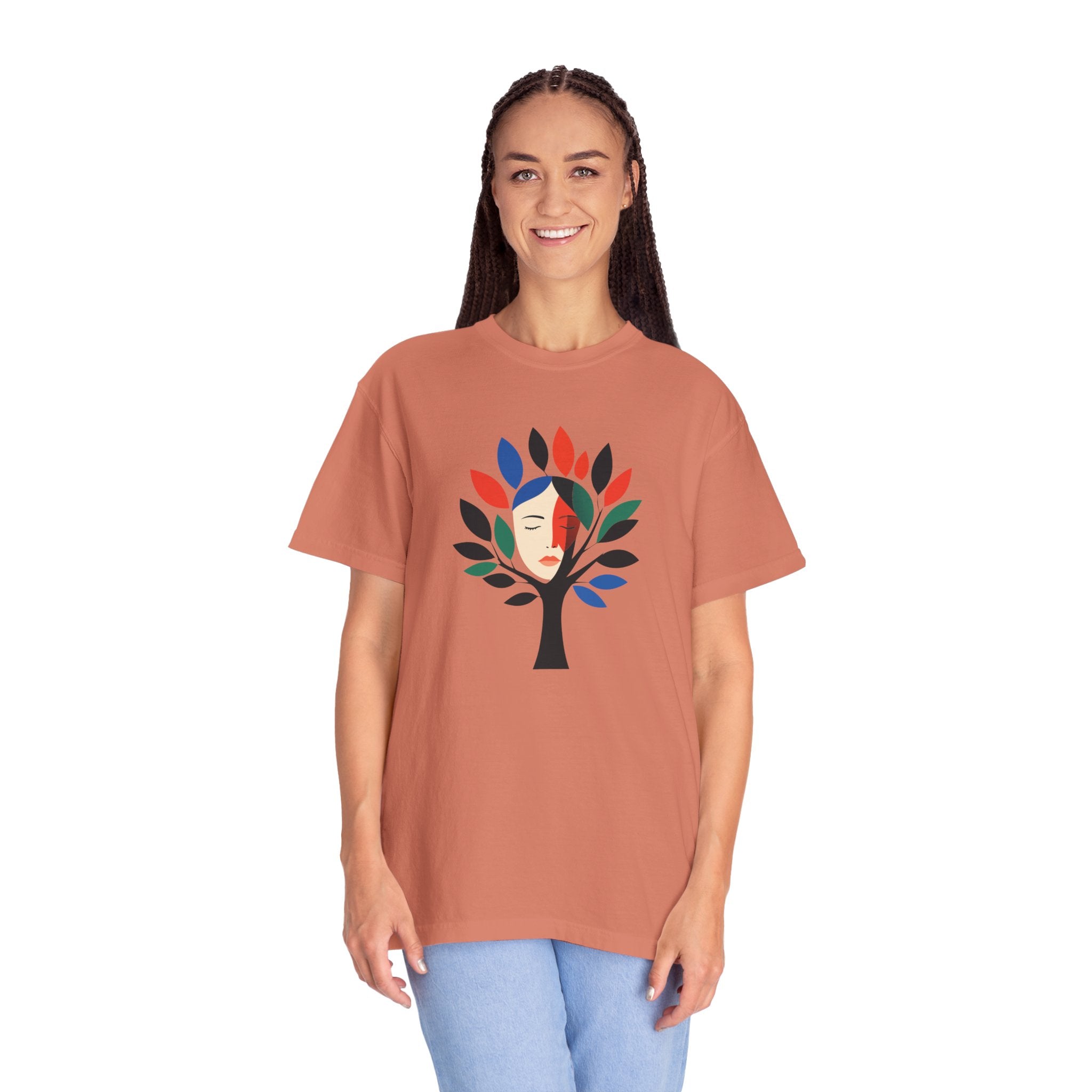 Tree of Faces T-Shirt Colorful Abstract Tree Graphic Tee