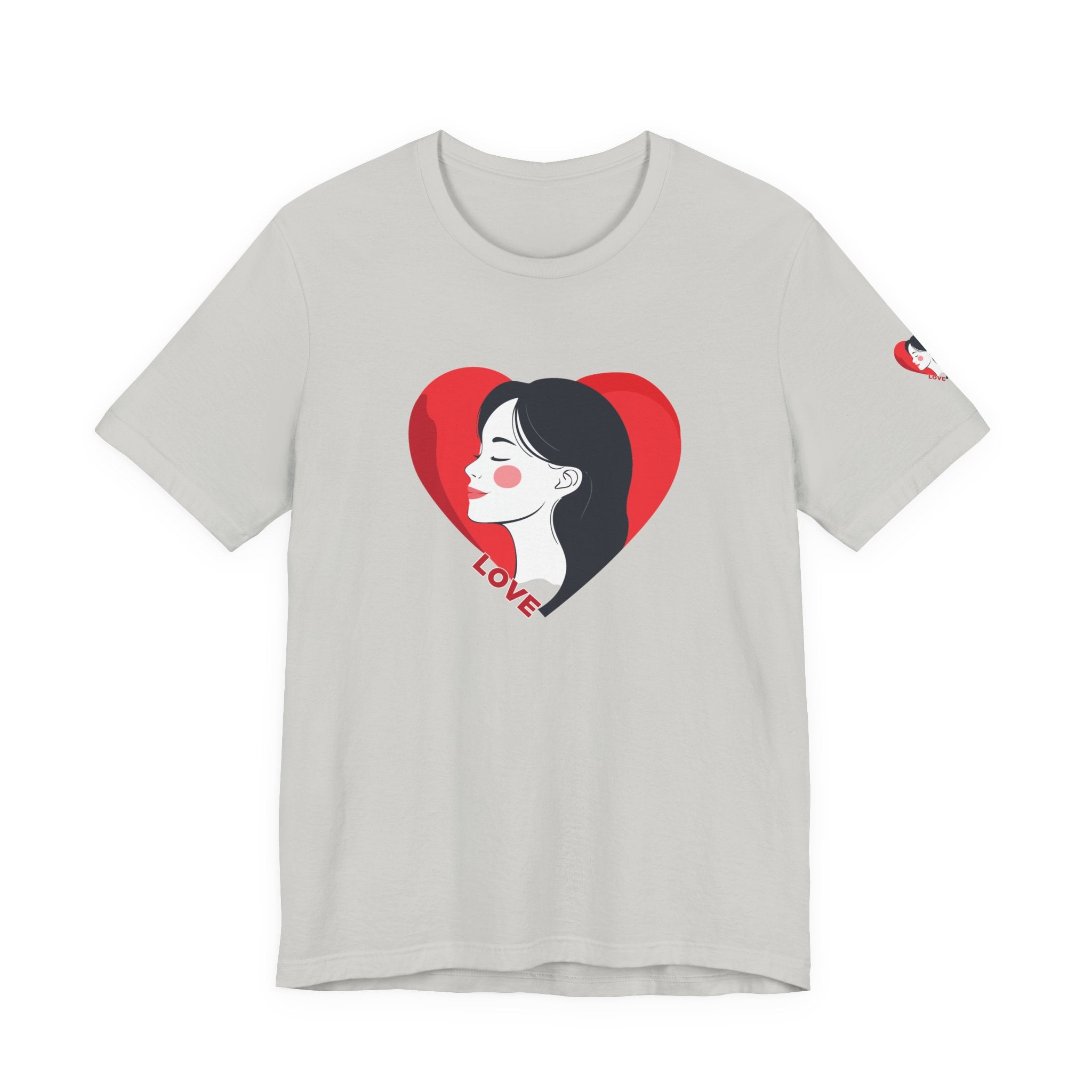 T-Shirt Retro Woman in Heart 'Love' Graphic Tee
