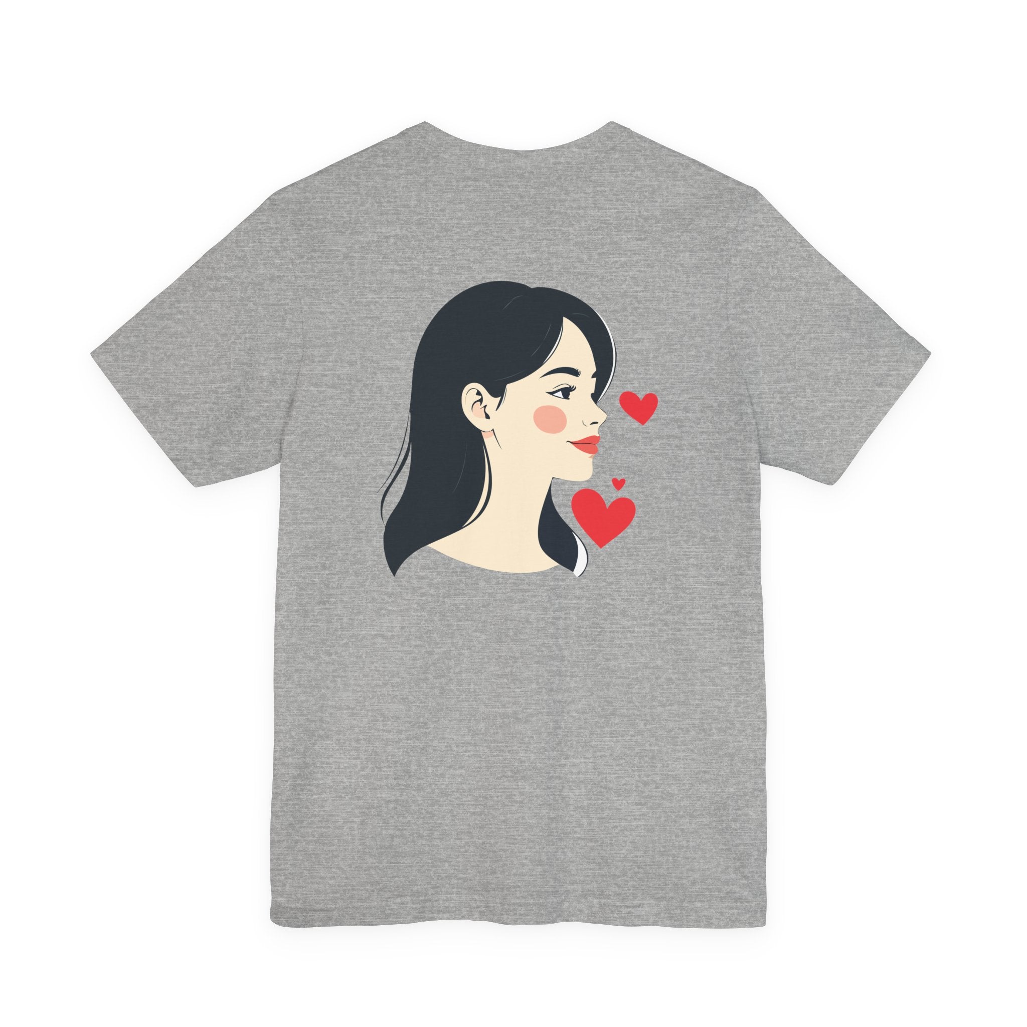 Heart Portrait Tee Romantic Face Heart Graphic T‑Shirt