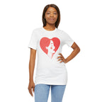 Heart Profile Tee - Minimal Romantic Woman Illustration T-Shirt