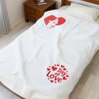 Velveteen Plush Blanket — 'Day of Love' Heart Portrait Throw (Valentine’s Cozy Gift)