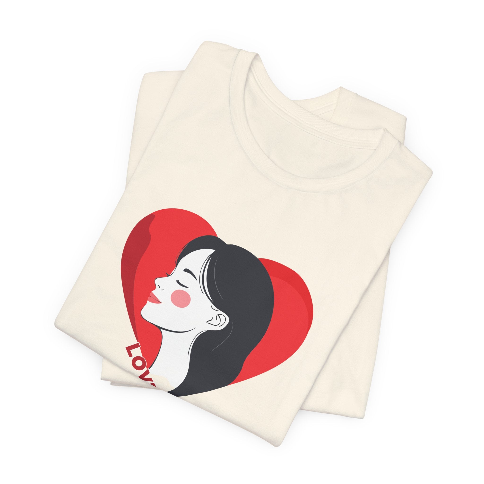T-Shirt Retro Woman in Heart 'Love' Graphic Tee