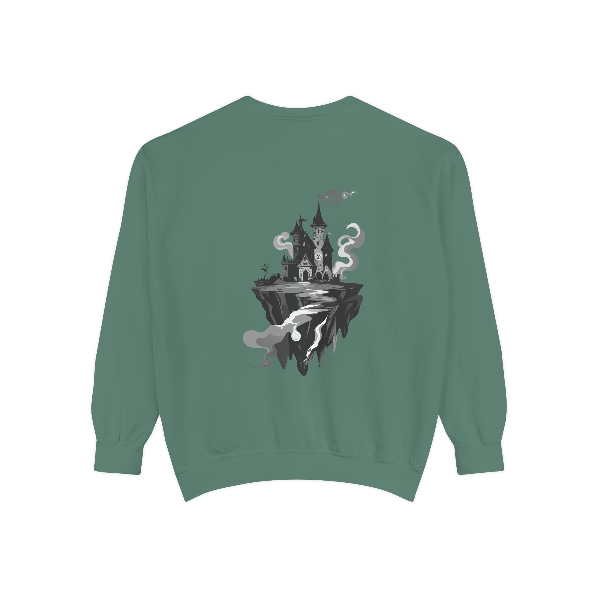 Floating Haunted Castle Sweatshirt Gothic Floating Island Crewneck