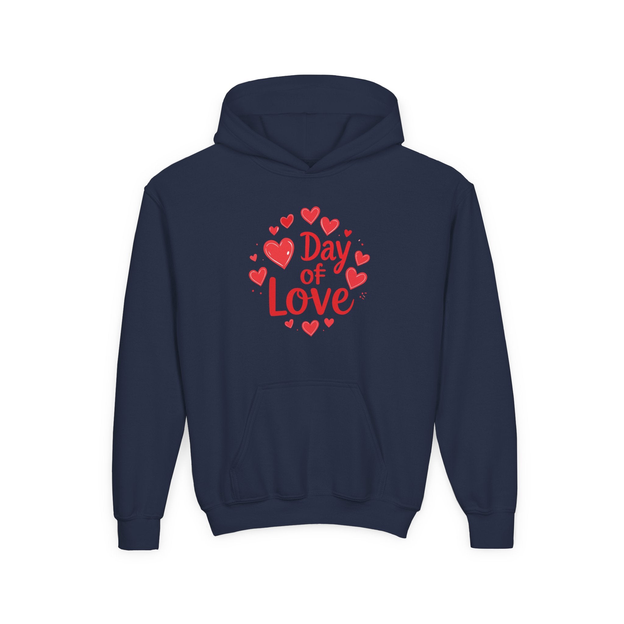 Youth Hoodie — "Day of Love" Kids Valentine’s Heart Pullover