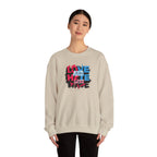 Crewneck Sweatshirt 'Love and Less Hate' Graffiti Heart Design