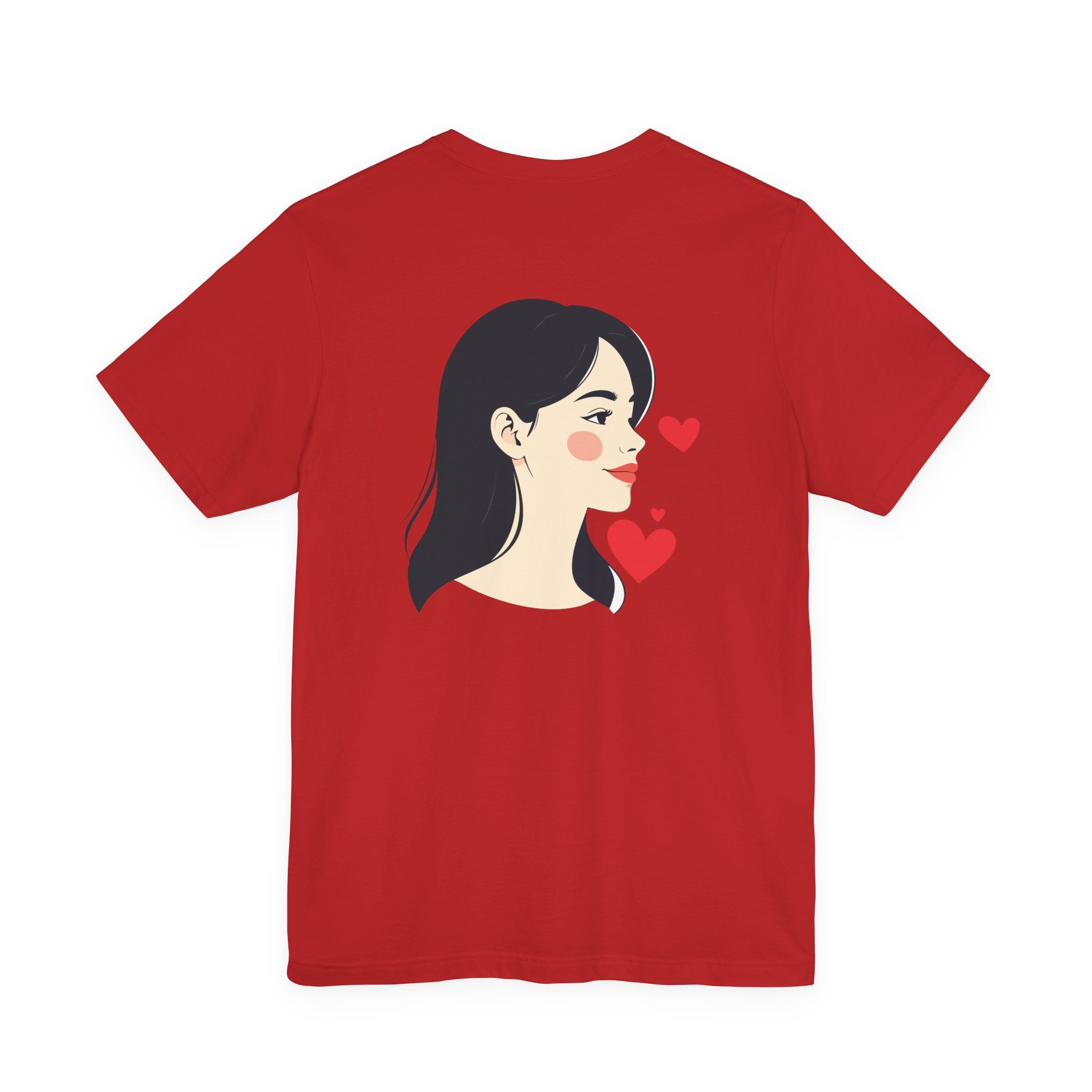 Heart Portrait Tee Romantic Face Heart Graphic T‑Shirt