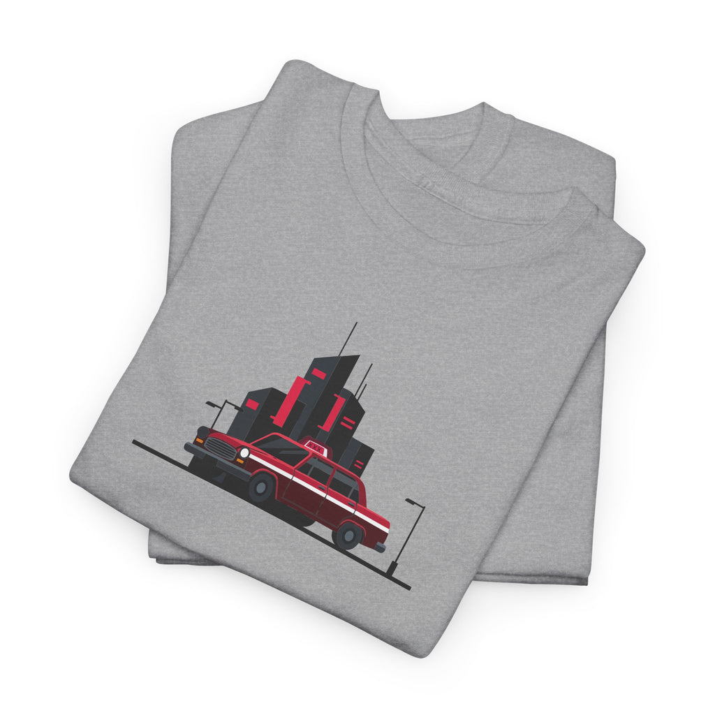 City Night Cruise Tee Retro Car & Neon Skyline Graphic Shirt