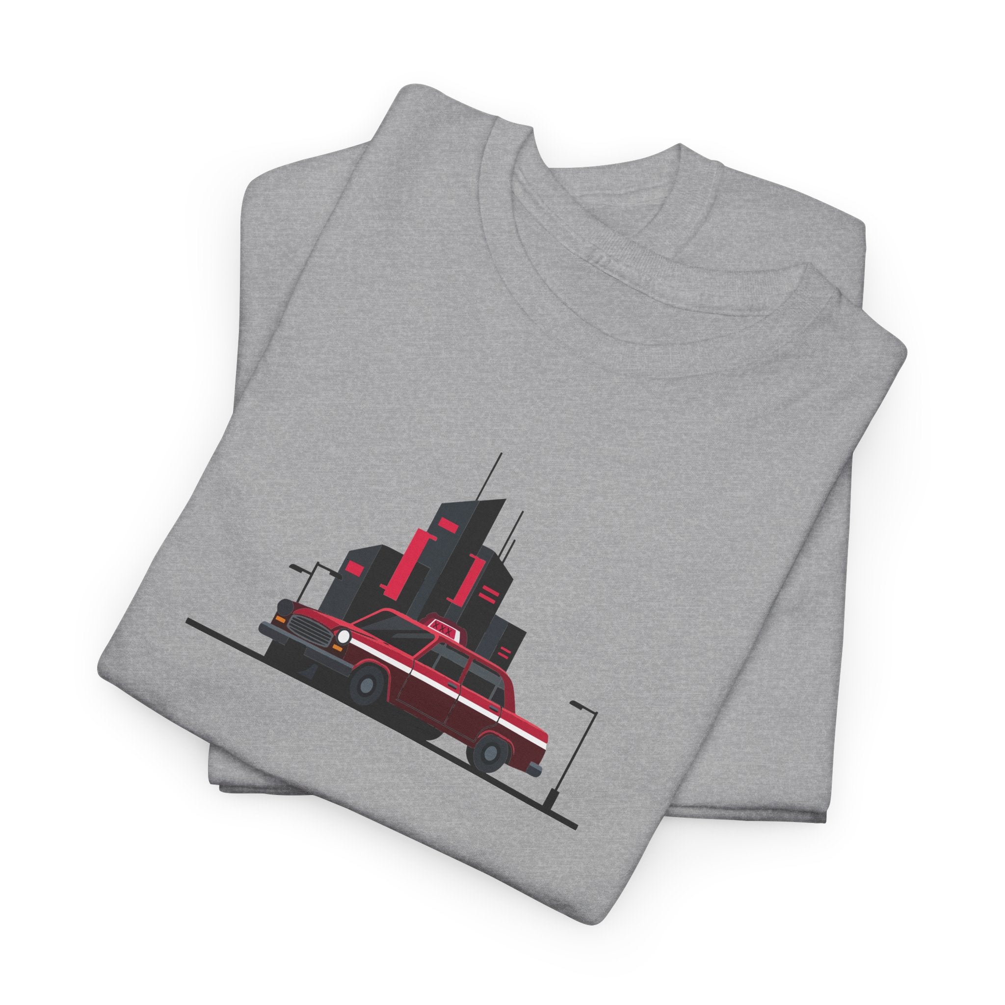 City Night Cruise Tee Retro Car & Neon Skyline Graphic Shirt