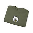 Roaring Hyena Face Graphic Embroidered Crewneck Sweatshirt