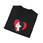 Love Heart Portrait T-Shirt Woman Face Profile