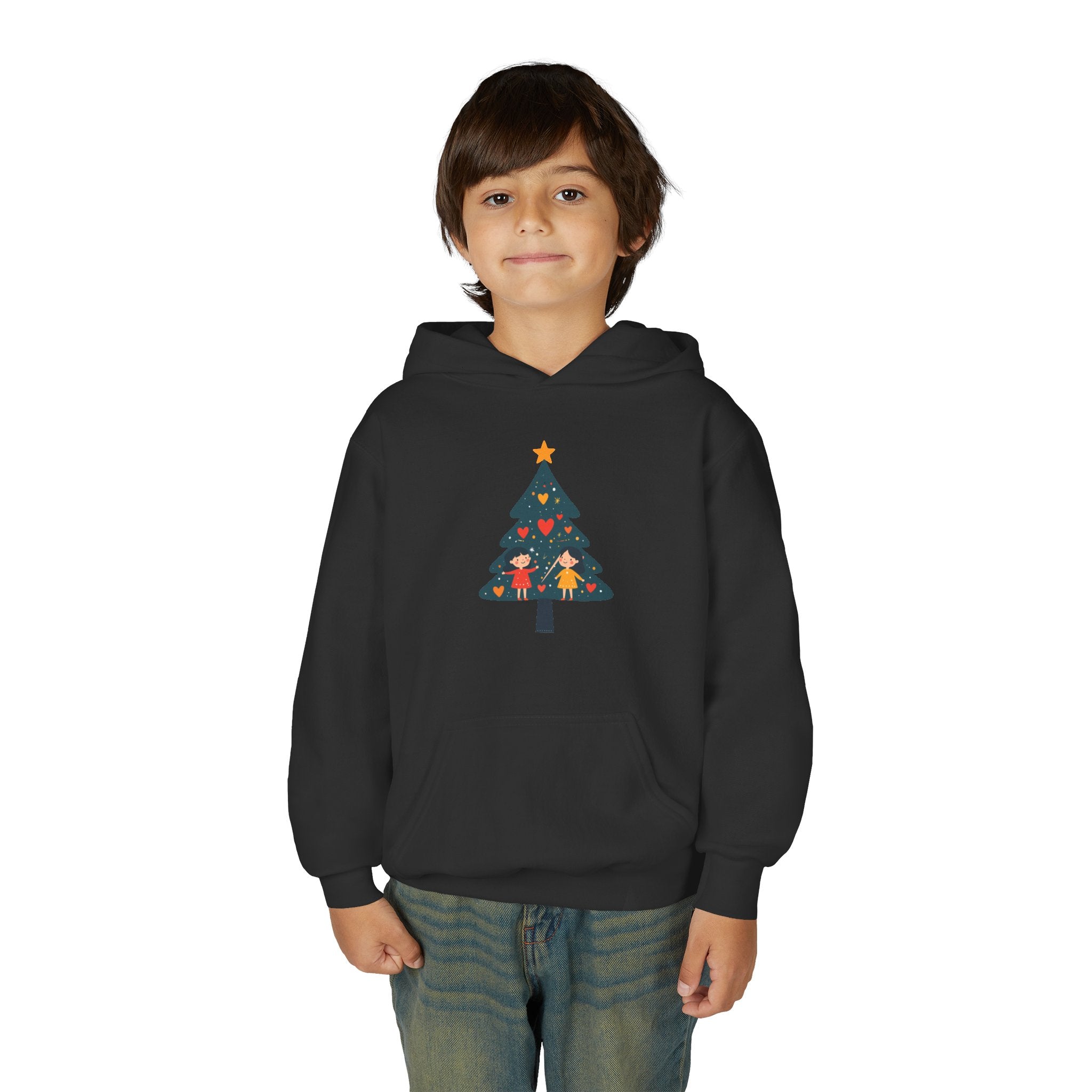 Youth Christmas Tree Hoodie – Cute Kids Holiday Tree Sweatshirt