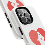 Phone Case — Minimal Heart Portrait Protective Tough Case (Pink Girly Love Design)