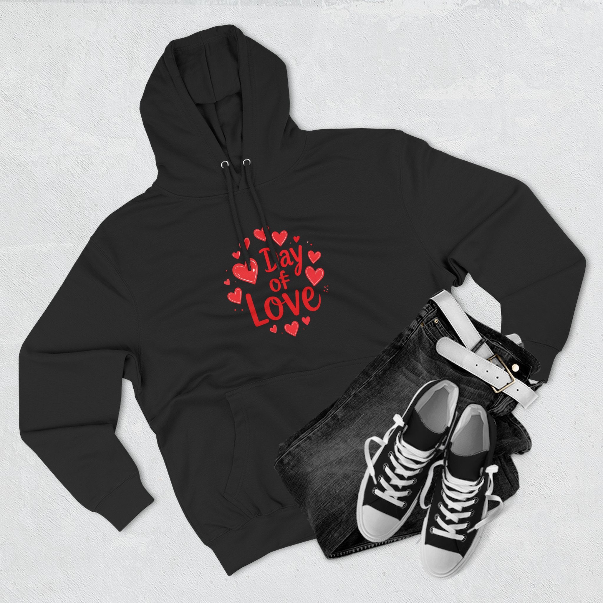 Christmas Wear-Valentine "Day of Love" Hoodie - Heart Graphic Pullover