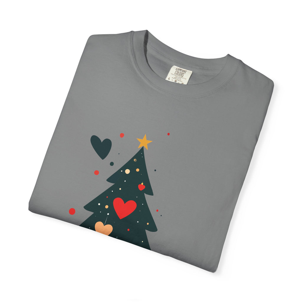 Christmas Tree Hearts T-Shirt — Cute Holiday Tree with Hearts Graphic
