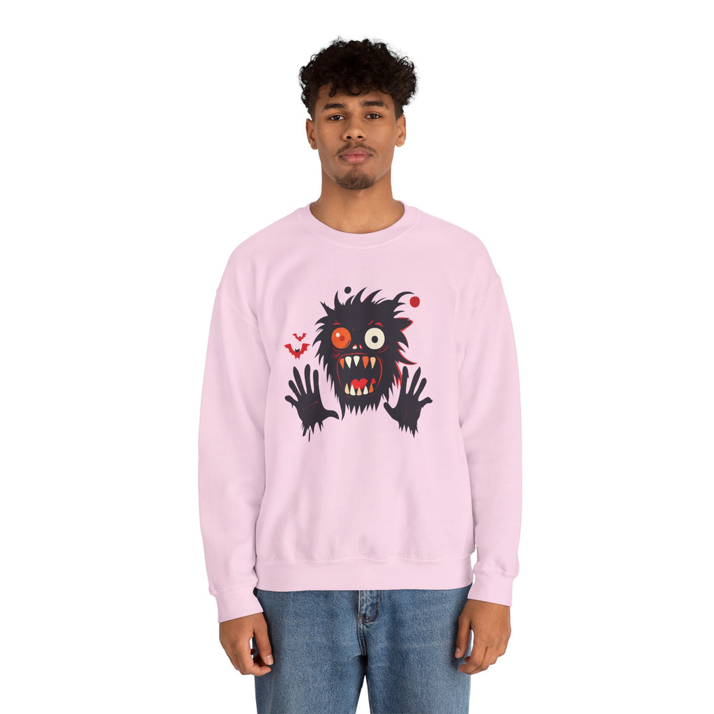 Halloween Monster Crewneck Sweatshirt Spooky Cute Monster Graphic